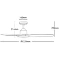Mercator Raptor S 122cm DC Ceiling Fan - White, 35W DC Motor, 6-Speed Remote - FC970123WH