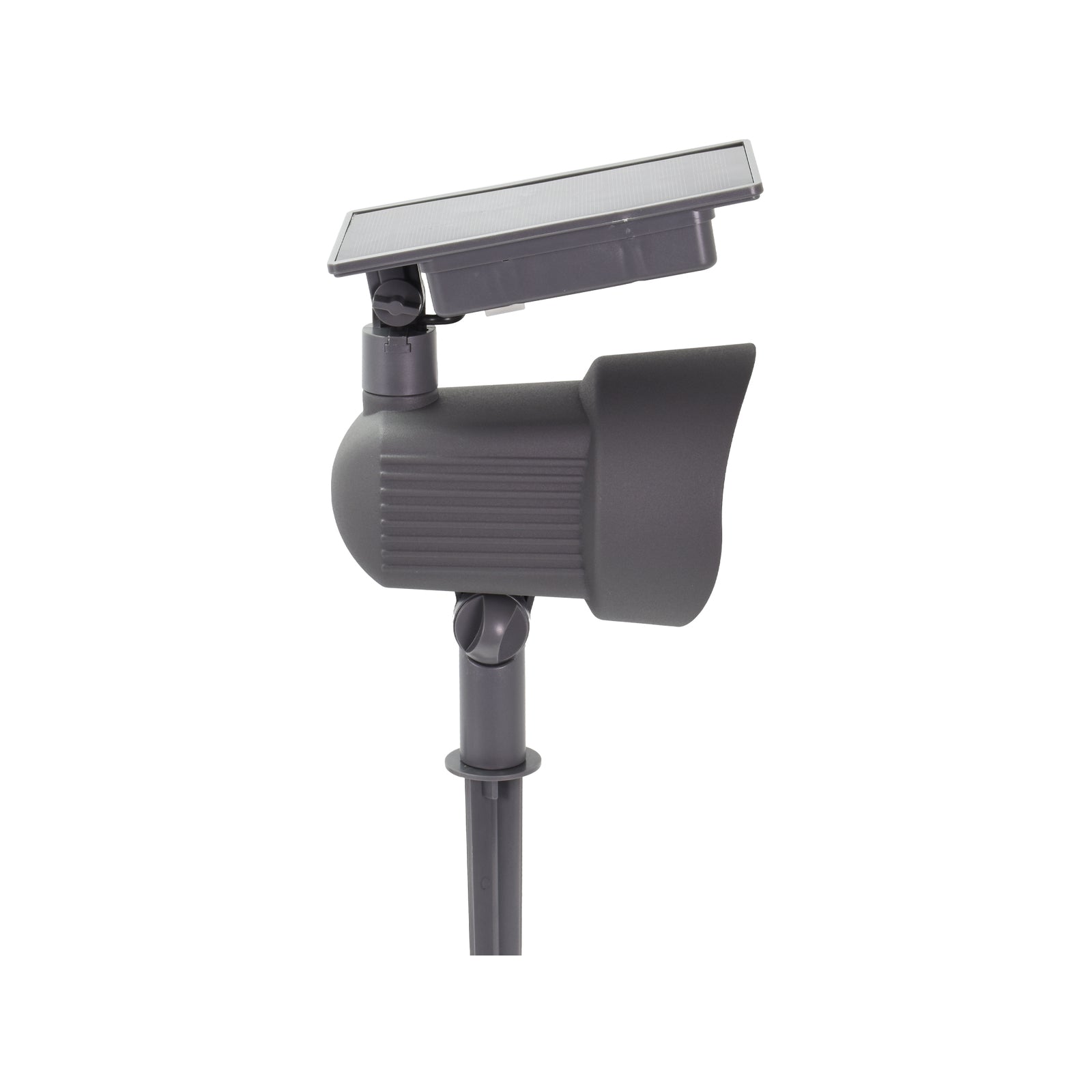 Luxzone 35cm Aluminium LED Solar Spot Light 120 Lumens Grey Outdoor QWASSP23002