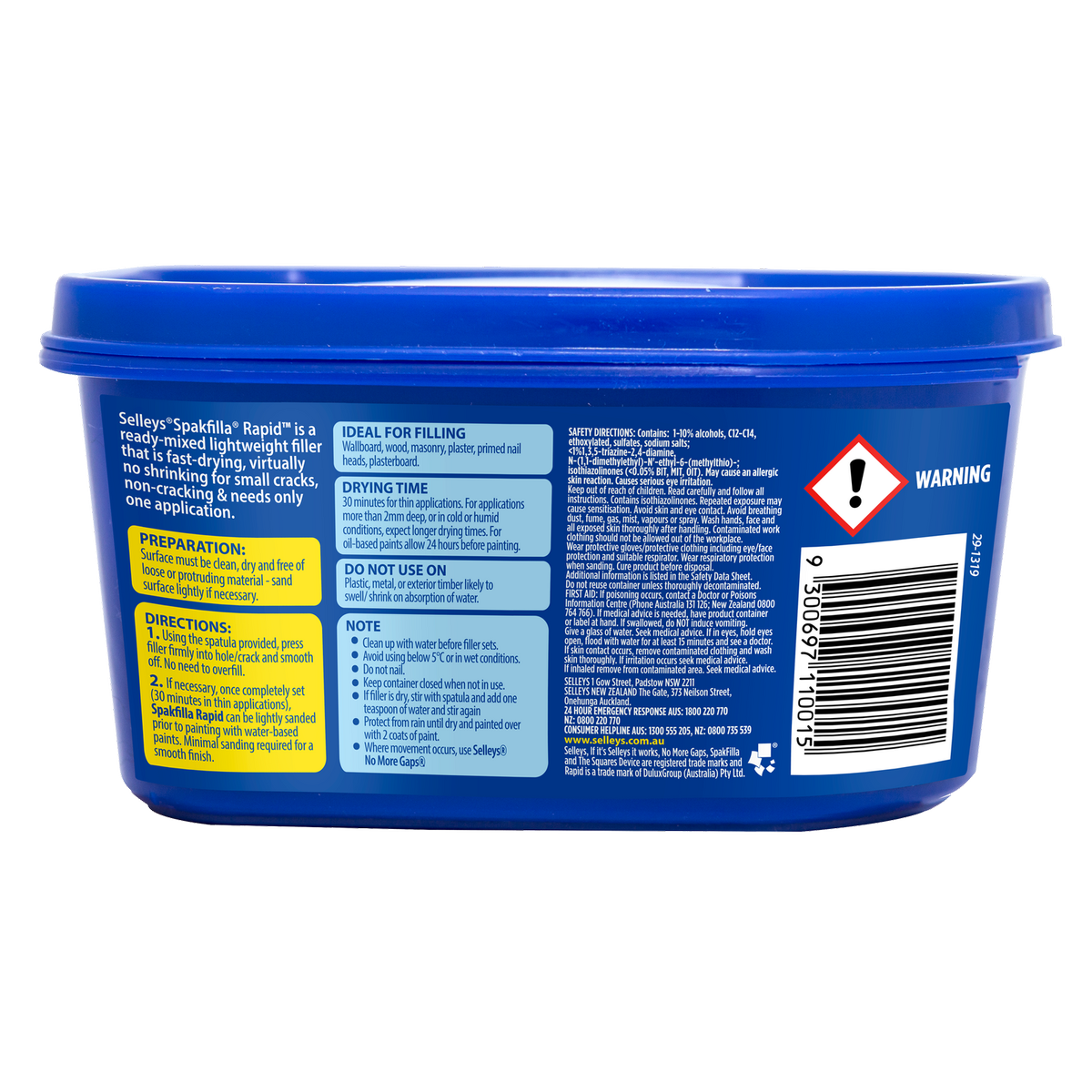 Selleys Spakfilla Rapid Gap Filler 180g Lightweight Moisture Resistant - SuperSaverAU - view 3