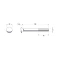 Zenith M10 x 100mm Hot Dipped Galvanised Cup Head Bolt and Nut - 4.6 Grade Steel, Each
