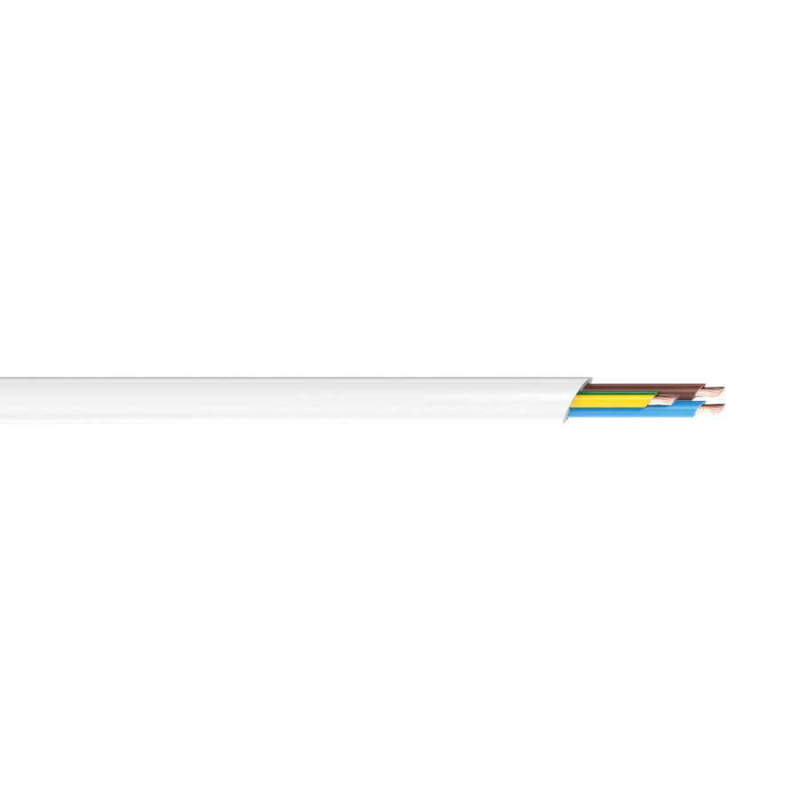 DETA 20m 1mm² 3-Core Cable White Copper PVC