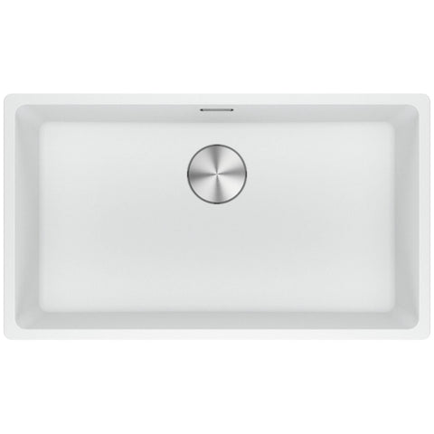 Franke 753mm Wide Single Bowl Undermount Sink - Polar White Granite - Extension Drainer - MRG110-72PW-FPC