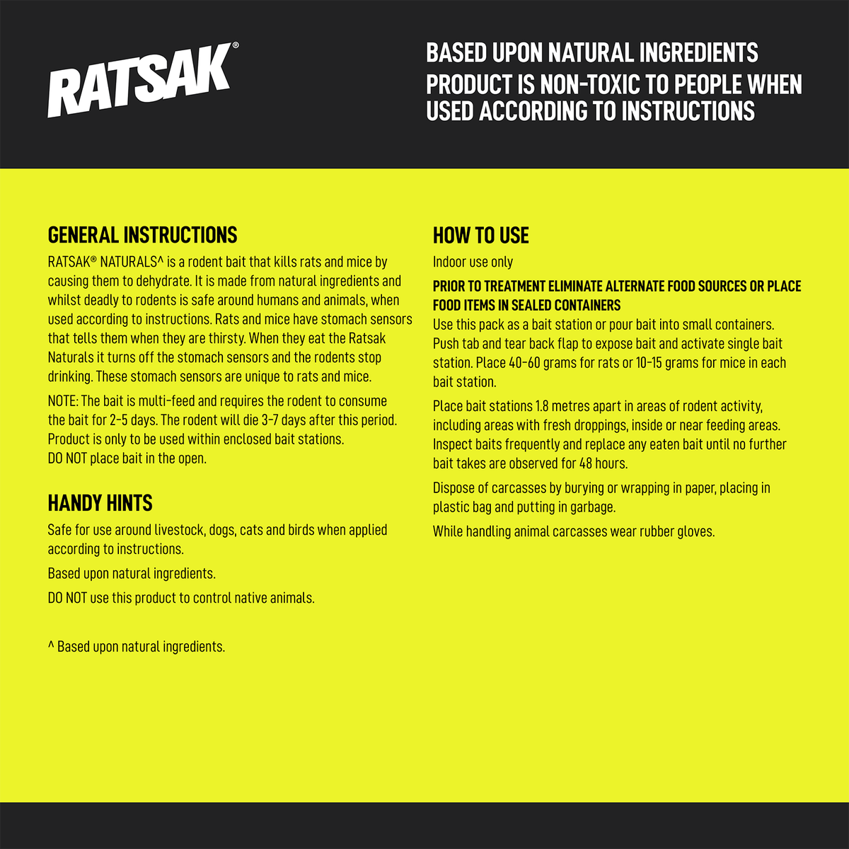 Ratsak Naturals Rodenticide - 450g - Pellets - Safe for Livestock - SuperSaverAU - view 5