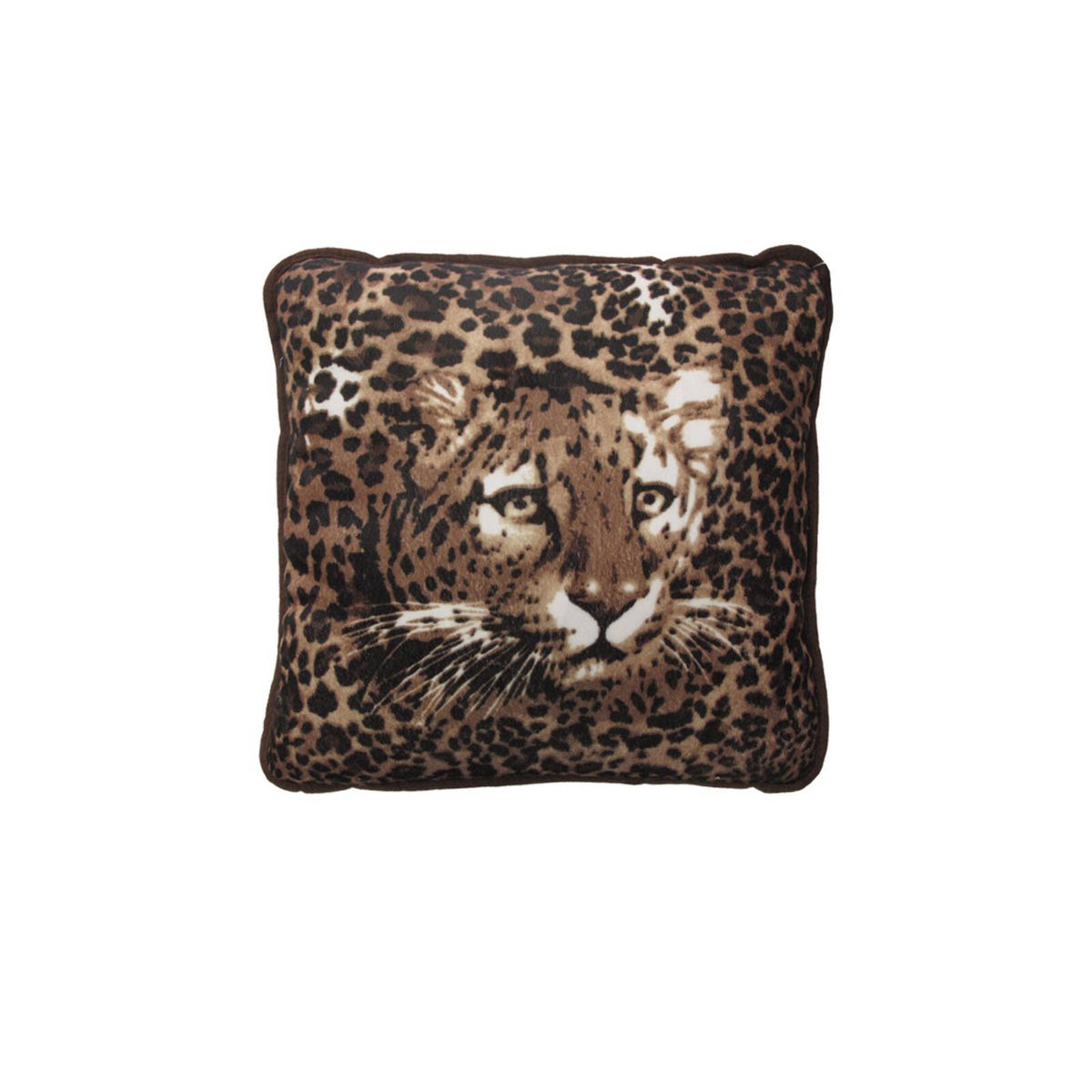 Africa Safari Cushion - Square Piped Edge - 36 x 36 cm - Leopard Print - SuperSaverAU - view 1
