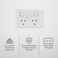 DETA Double Power Point with Extra Switch White Polycarbonate 10A 250V