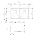 Oliveri Professional Butler double bowl sink - 304 grade stainless steel, undermount recommended - PR1263U