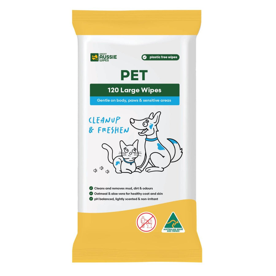 Great Aussie Wipes Pet Wipes - 120 Pack - Plant-Based - Cleans Mud & Odours - SuperSaverAU - view 1