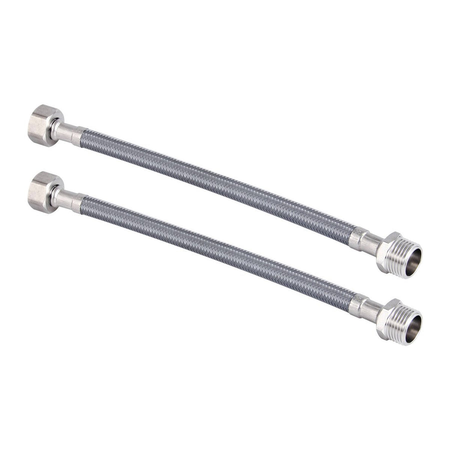 Enduraseal 250mm Silver Flexible Braided Extension Water Connector 2 Pack - Durable - Rust Resistant - SuperSaverAU - view 1