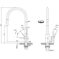 Franke Maris double bowl sink and pull out tap - black Fragranite, hidden overflow - MRG620BMBTA9601