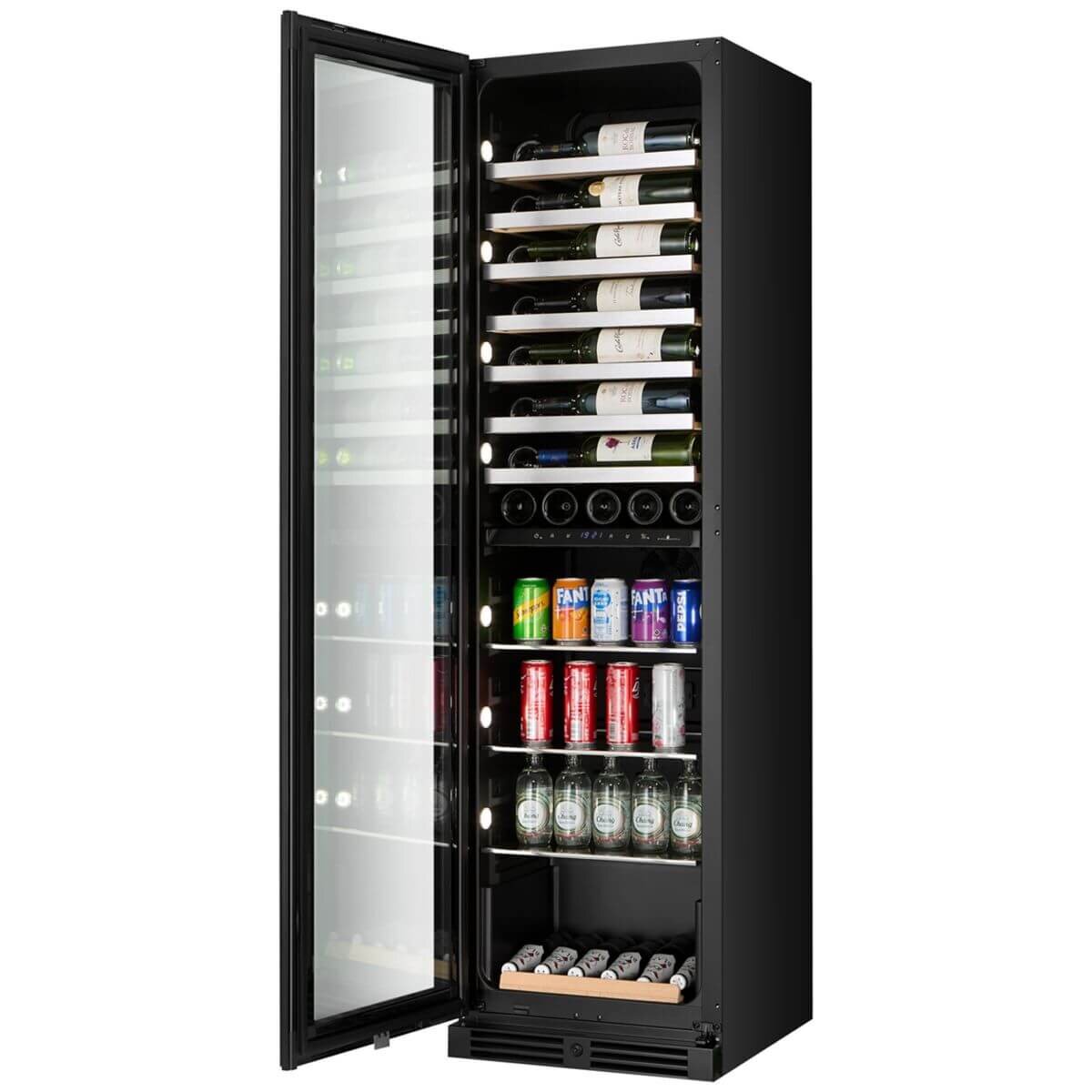 KingsBottle Atelier Fusion Wine and Beverage Fridge - Left Hinge - Black - KB245HX-BK-LHH