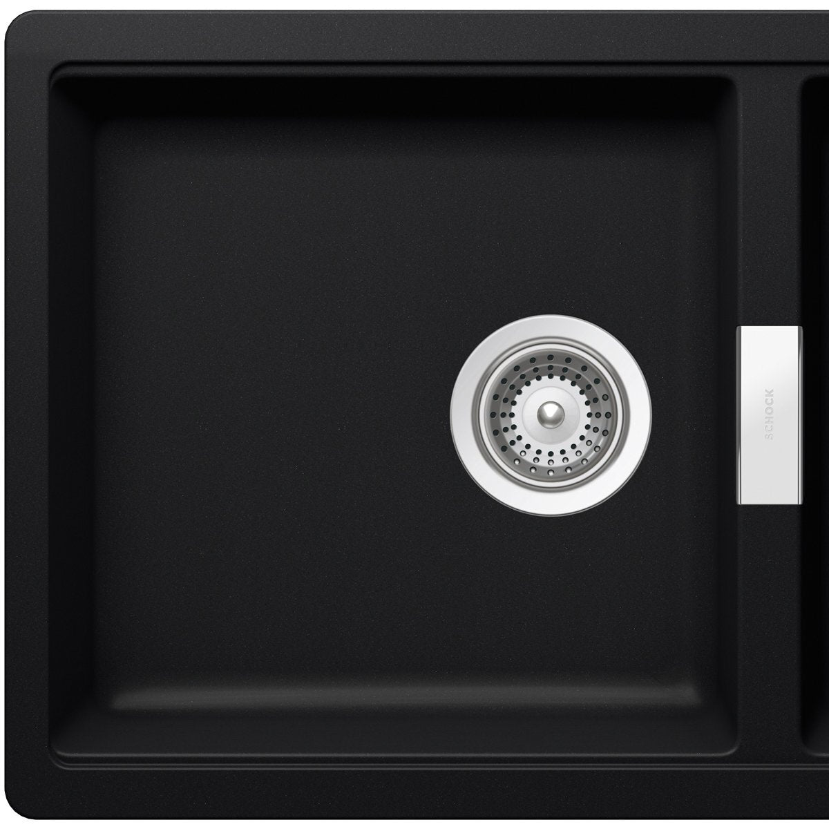 Abey Puro Horizont Double Bowl Undermount Sink - Black Nano-Granite, Overflow Kit Included - N200UP
