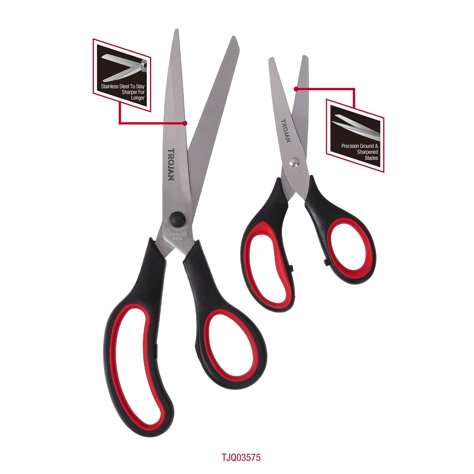 Trojan General Purpose Scissors 155mm & 230mm - 2 Pack