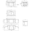 Turner Hastings Evara wall hung vanity - marble top, white, 1 taphole - EV950-WH-1TH