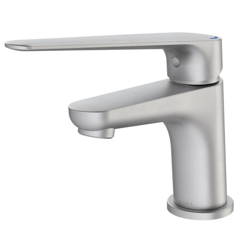 HomeCare by Caroma Brushed Nickel Assistant Living Basin Mixer, 6L/min 5 Star WELS Brass