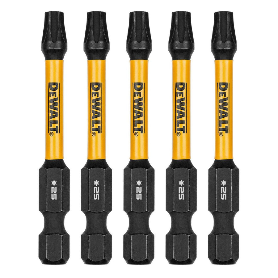 Dewalt Flextorq Screwdriver Bit 5 Pack - 57mm TX25 - Impact Resistant - SuperSaverAU - view 1