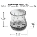 Slipstick 23-29mm Clear Sleeve Outdoor Berber Furniture Floor Protector 8 Pack