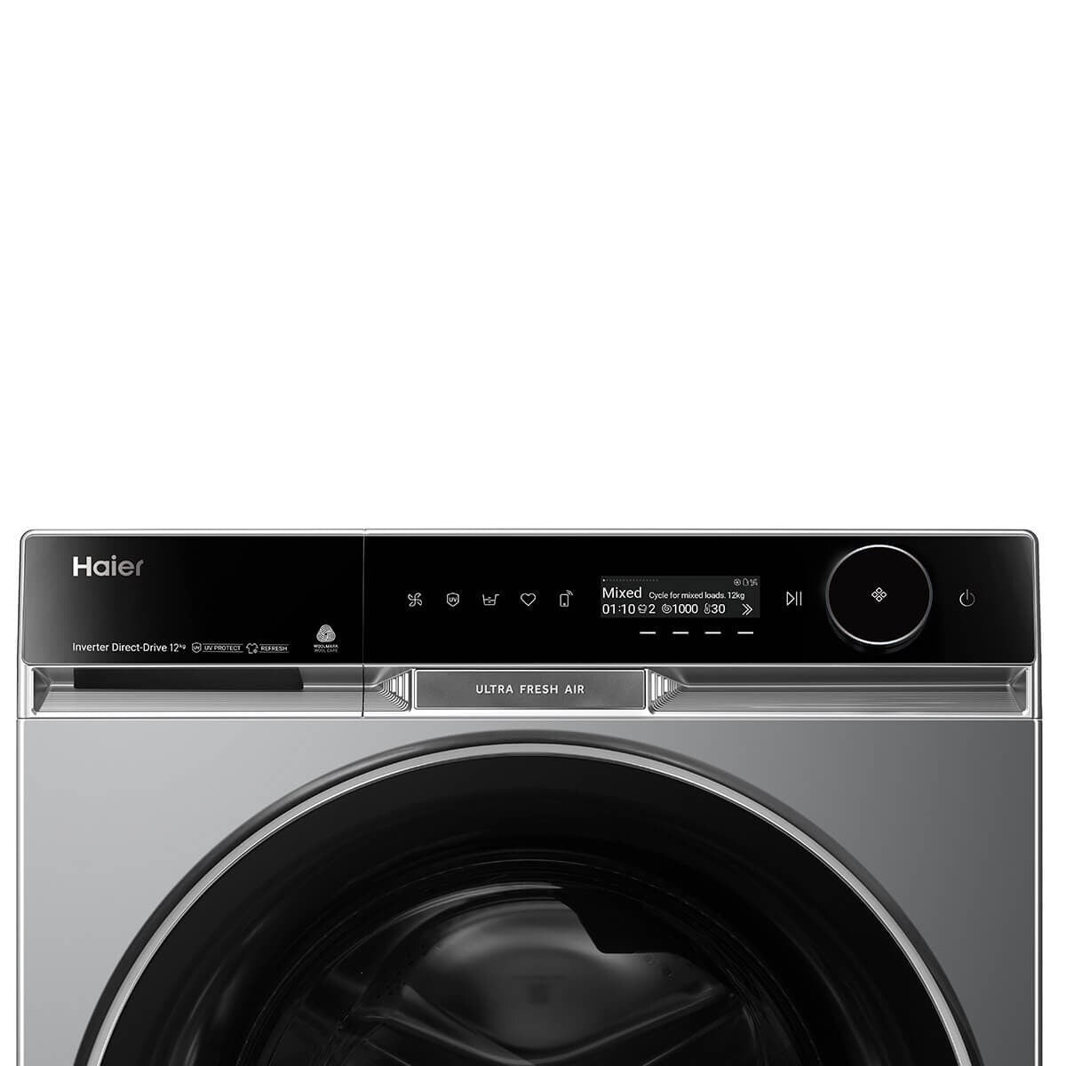 Haier 600 Series 12kg Front Loader - Black, UV Protect, Ultra Fresh Air, 5 Star Energy - HWF12PXB1