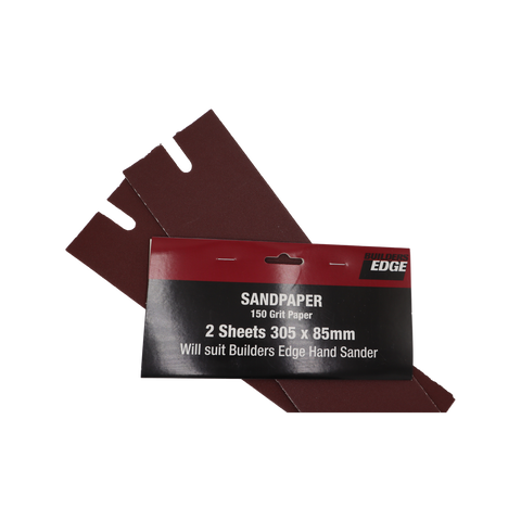 Builders Edge Plaster Tool Sand Paper - 372 x 108mm - Sand Paper - 150 Grit - 2 Pack - SuperSaverAU - view 1