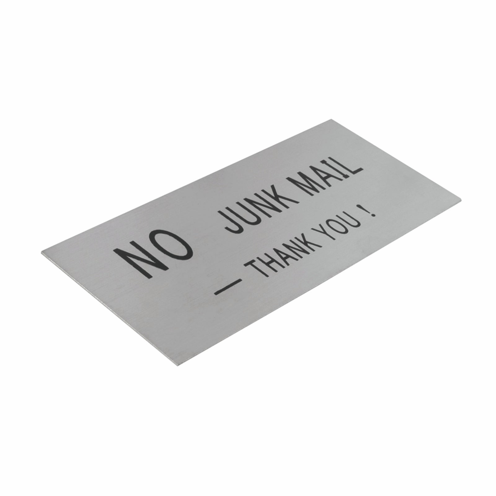 Sandleford 140 x 65mm No Junk Mail Sign Stainless Steel Self Adhesive