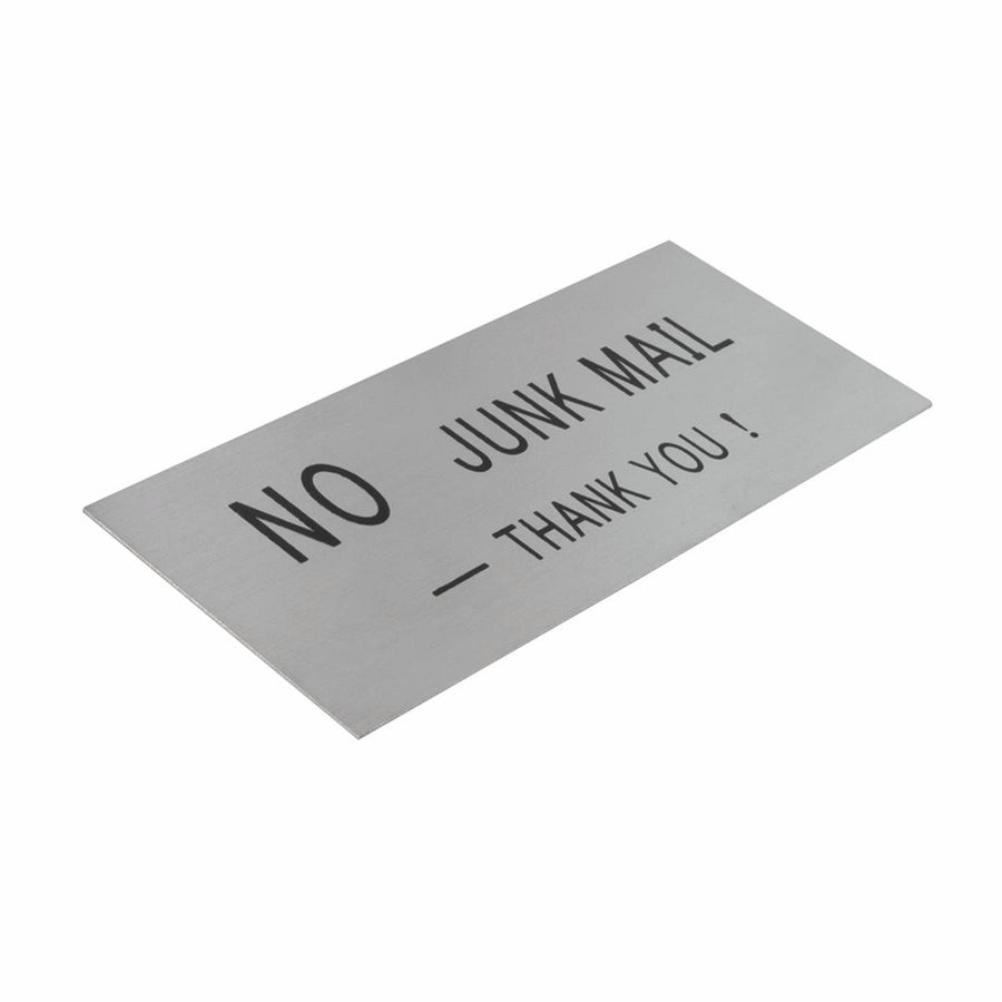Sandleford Stainless Steel No Junk Mail Sign - 140 x 65mm - Rust-Resistant - SuperSaverAU - view 1