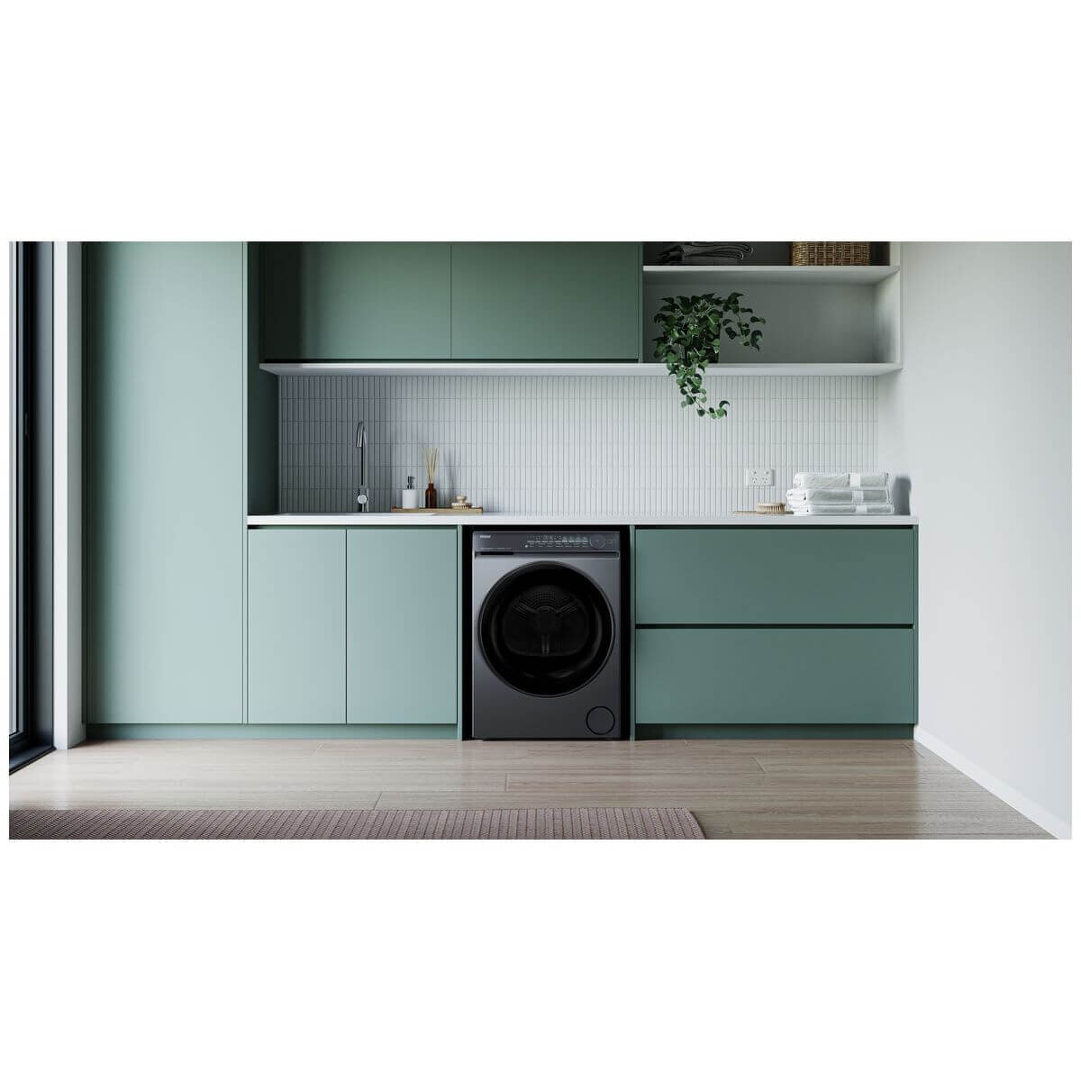 Haier 8kg Heat Pump Dryer - Dark Grey, 8 Star Energy Rating, Ultra Reverse Drum - HDHPS80NB1