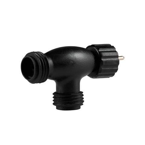 Elluminate Garden Light T-Piece Connector, 12V Low Voltage, Black, Weather Resistant Outdoor 21EC003