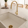 Turner Hastings Naples Pull Out Sink Mixer - Brushed Brass, Brass Body, Single Lever Handle - NA303PM-BB