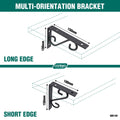 Carinya 150 x 100mm Black Powder Coated Steel Scroll Stayed Bracket 100kg