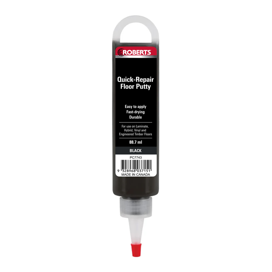 Roberts Black Quick-Repair Floor Putty 88ml Acrylic Laminate & Vinyl Filler