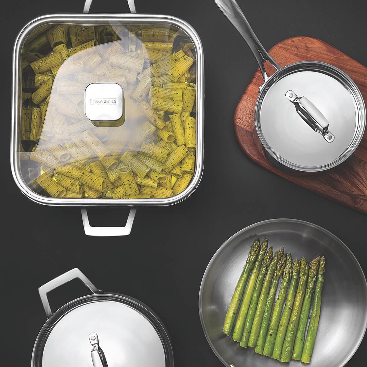 Tramontina Grano 16cm Stainless Steel Sauce Pan - Tri-Ply Clad - Induction Compatible - 62141160