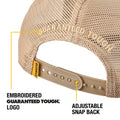 DEWALT Brown Oakdale Coolmax Trucker Hat - Acrylic Mesh, Adjustable