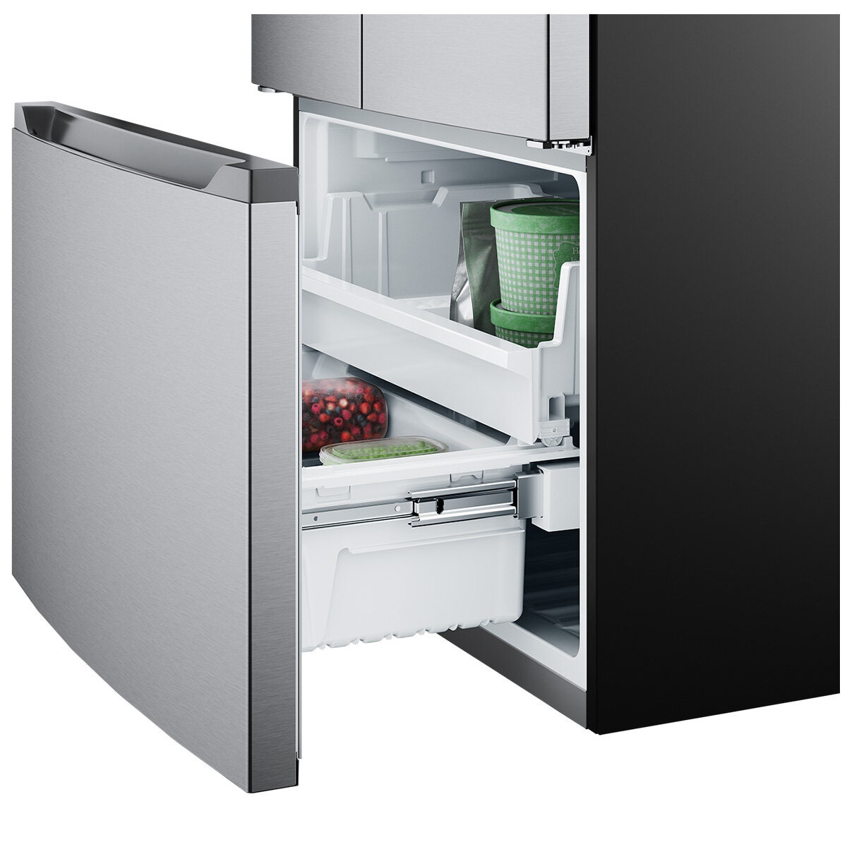 Westinghouse 565L French Door Fridge - Silver, FresherAir Odour Control, CrispSeal Crispers - WHE5600SD