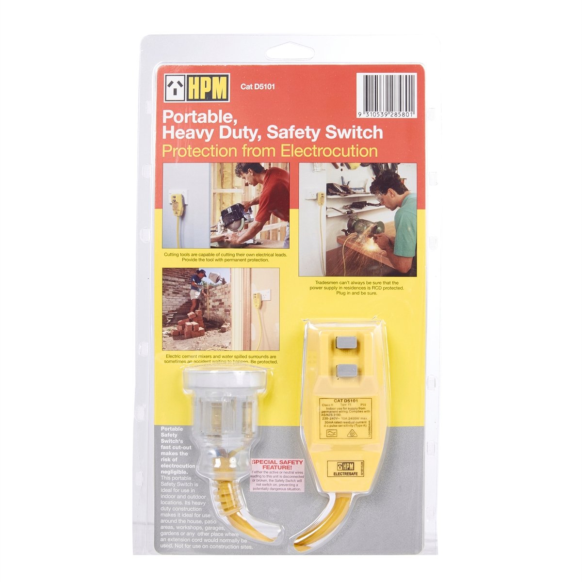 HPM Extension Lead - 1.6m - PVC - Inbuilt RCD Safety Switch - SuperSaverAU - view 4