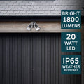 Brilliant Raptor III Twin 20W Outdoor Flood Light Satin Nickel, Adjustable Heads, Weather Resistant 22601/13