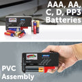 Arlec Battery Tester for AA, AAA, C, D and 9V Batteries, Colour-Coded Meter, Grey