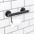 Evekare Black Toilet Roll Holder Grab Rail - 300mm - 250kg Capacity - SuperSaverAU - view 2
