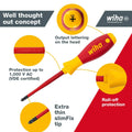 Wiha 9 Piece Insulated VDE Screwdriver Set Slotted and Phillips Red/Yellow