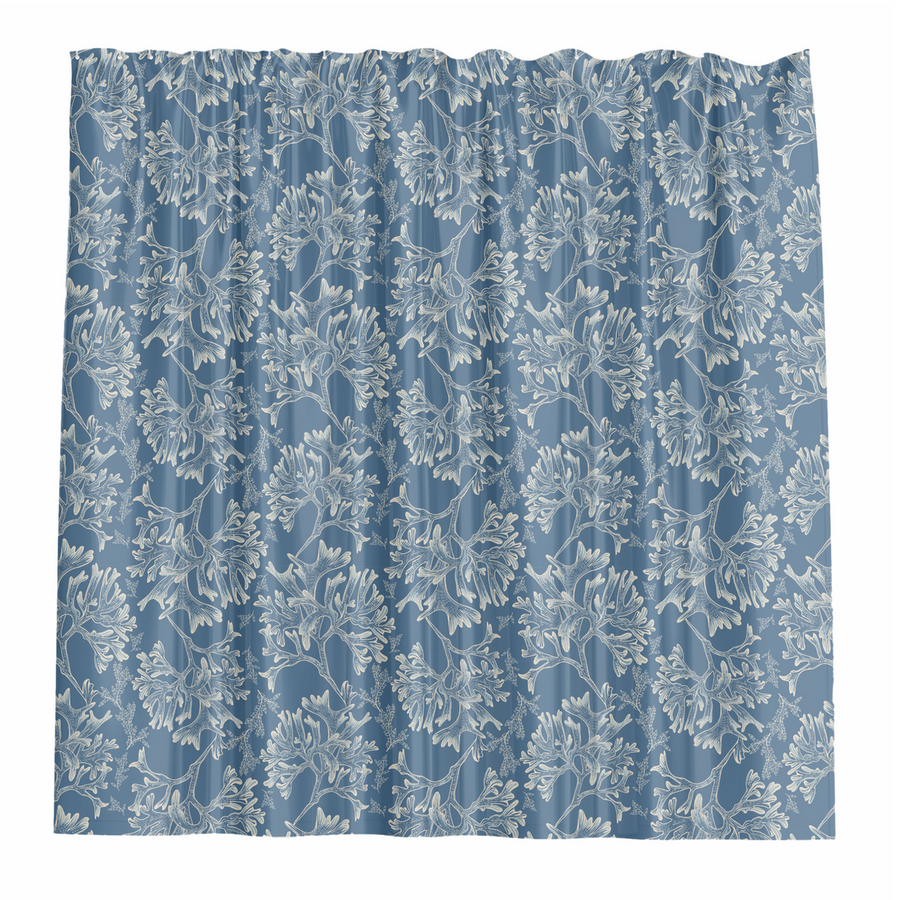 Barelli Shower Curtain - 180 x 180cm - Coral Blue - Water-Resistant - SuperSaverAU - view 1