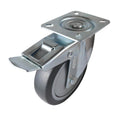 Easyroll Castor - 125mm - Grey Rubber - Heavy Duty Swivel Brake - SuperSaverAU - view 1