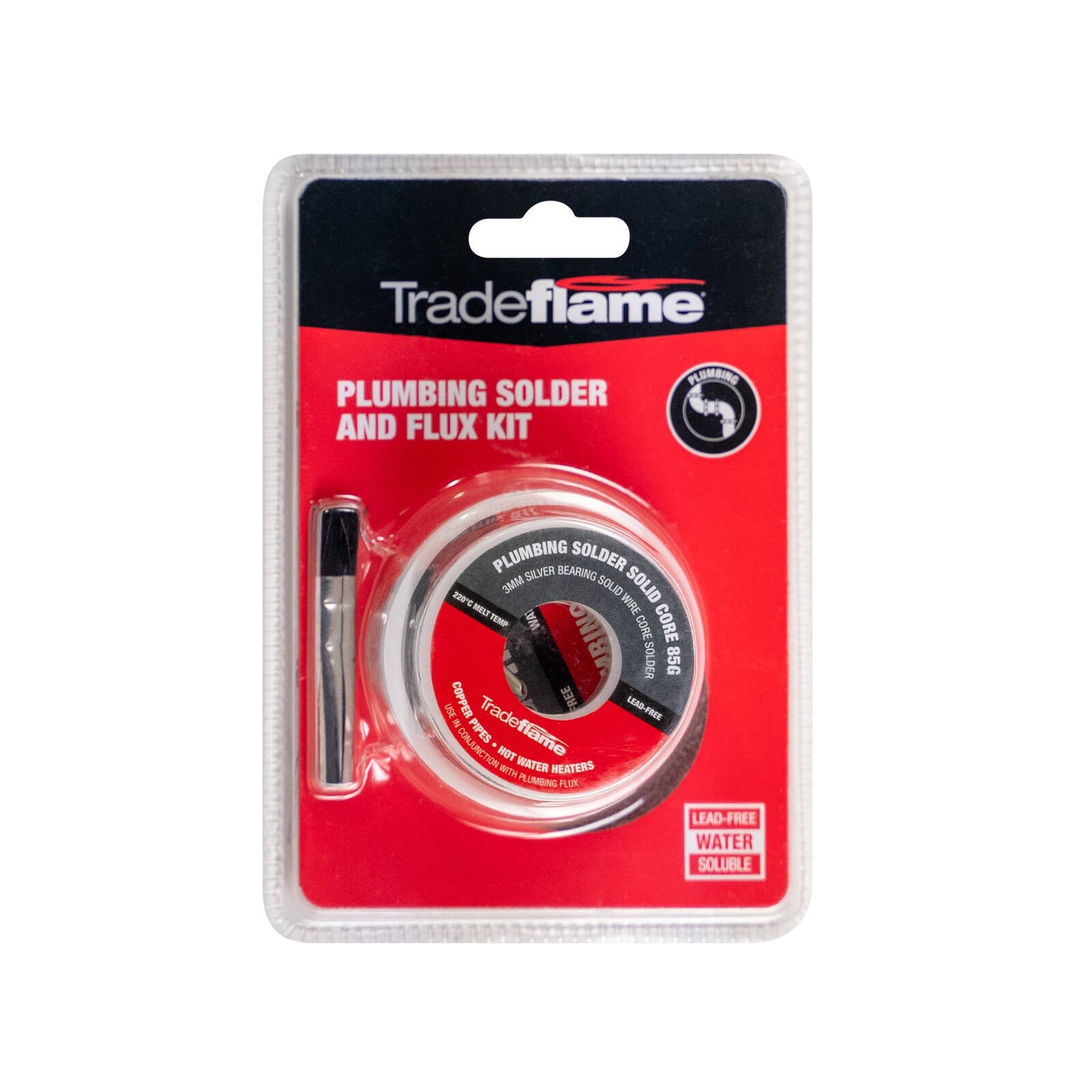 Tradeflame Plumbing Solder & Flux Kit 85g Silver-Bearing, Lead-Free