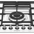 Smeg 72cm 5 Burner Gas Cooktop - Stainless Steel - Ultra-Rapid Wok Burner - Flame Failure Device - PGA75-4