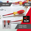 Wiha Flat Screwdriver - 2.5 x 75mm - Chrome-Vanadium Steel - Insulated - SuperSaverAU - view 4