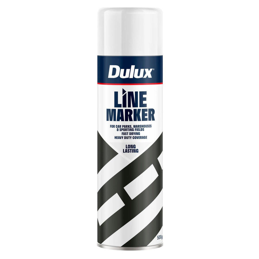 Dulux 500g White Spray Line Marker - 500g - Durable for Asphalt & Concrete - SuperSaverAU - view 1