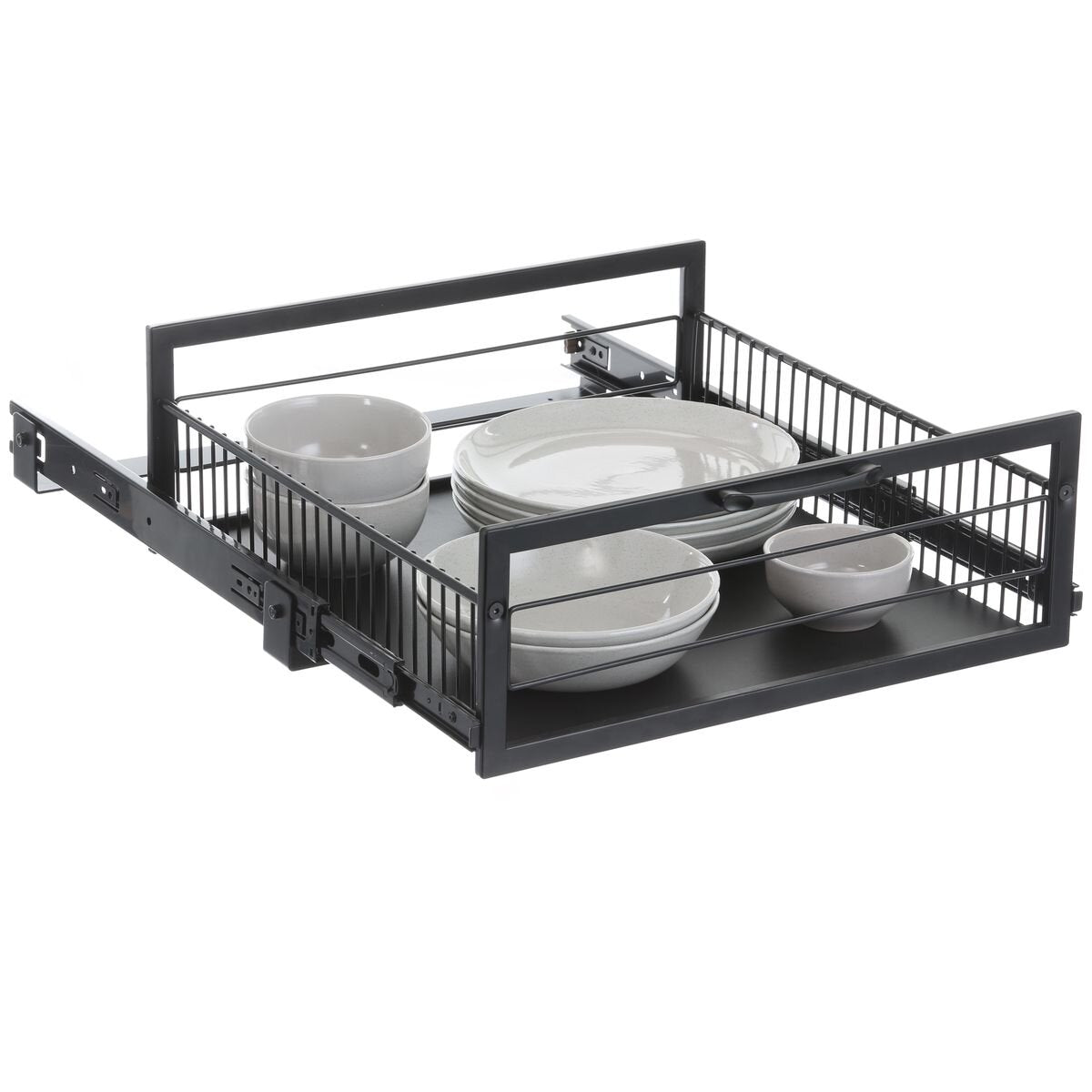 L.T. Williams Pull Out Wire Basket 54.5cm - Black - 25kg Capacity - Full Extension Runners - 9712