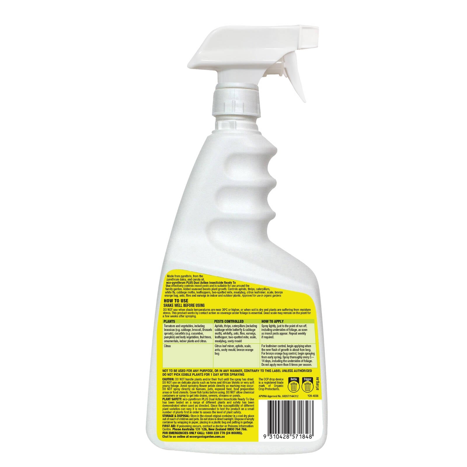 OCP Eco-Pyrethrum PLUS Ready to Use Insecticide 750ml Pet Friendly