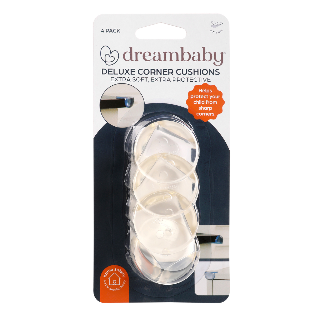 Dreambaby Child Safety Corner Cushions - 4 Pack - PVC - Clear - Safe - SuperSaverAU - view 1