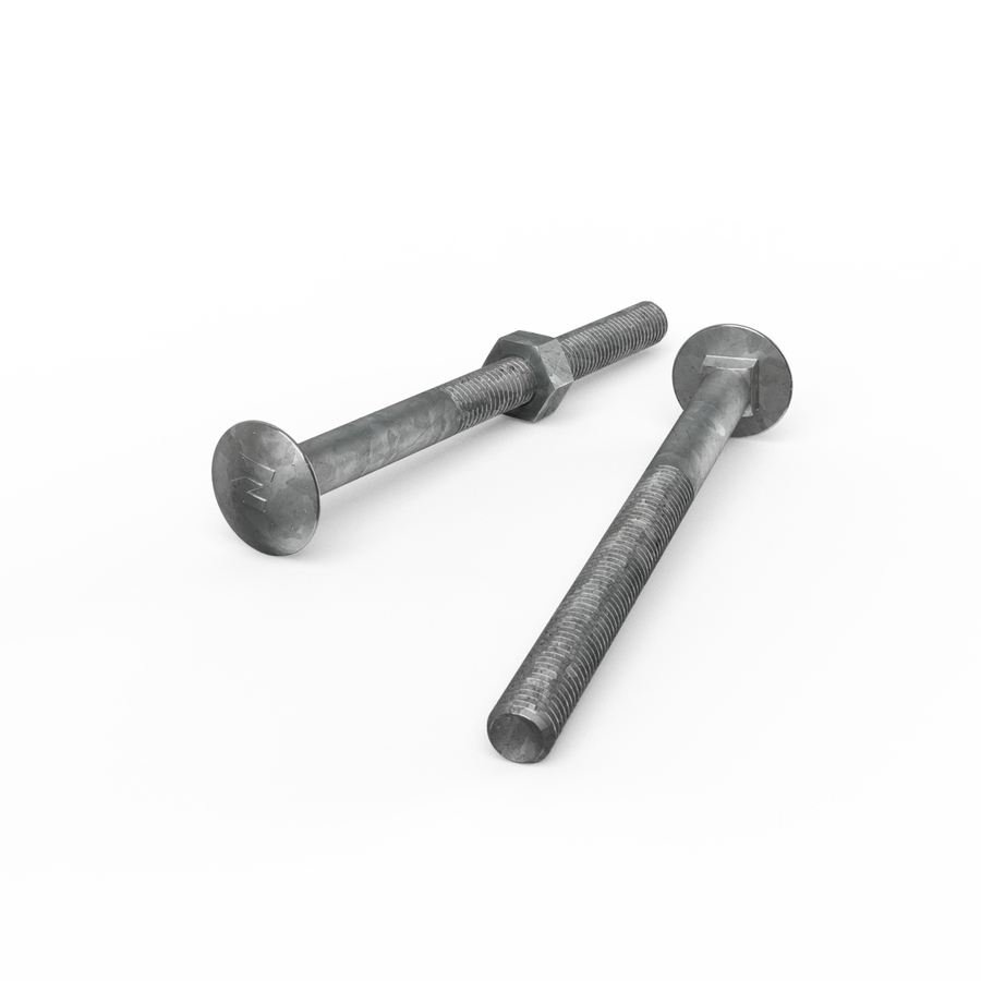 Zenith M10 x 130mm Hot Dip Galvanised Cup Head Bolts Nuts Each - SuperSaverAU - view 1