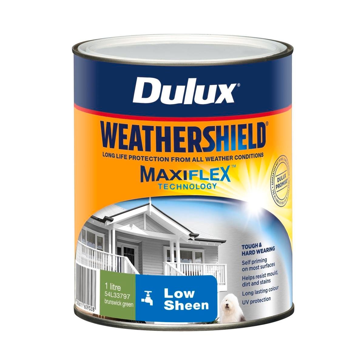 Dulux Weathershield Low Sheen Exterior Paint 1L Brunswick Green - SuperSaverAU - view 1
