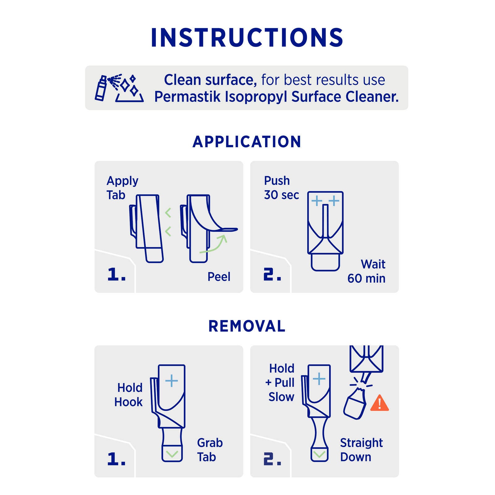 Permastik Medium Self-Adhesive Utility Hooks 6 Pack - White, Holds 1kg