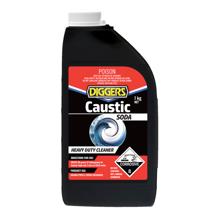 Diggers Caustic Soda - 1kg Granules - Heavy-Duty Cleaning Agent - Unblocks Drains - SuperSaverAU - view 1